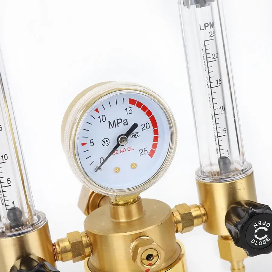 Двойная трубчатая стойка для аргоновый Регулятор газа Давление редуктор