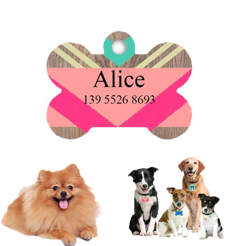 Collar personalizado para mascotas, etiqueta de identificación grabada con nombre , cachorro, perro, colgant