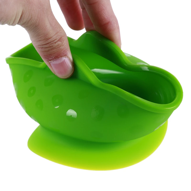 

1pc Baby Food Tableware Bowel Solid Color Silicone Anti-scald Bowel Kid Dishes Eco-Friendly Children Training Sucker Bowl