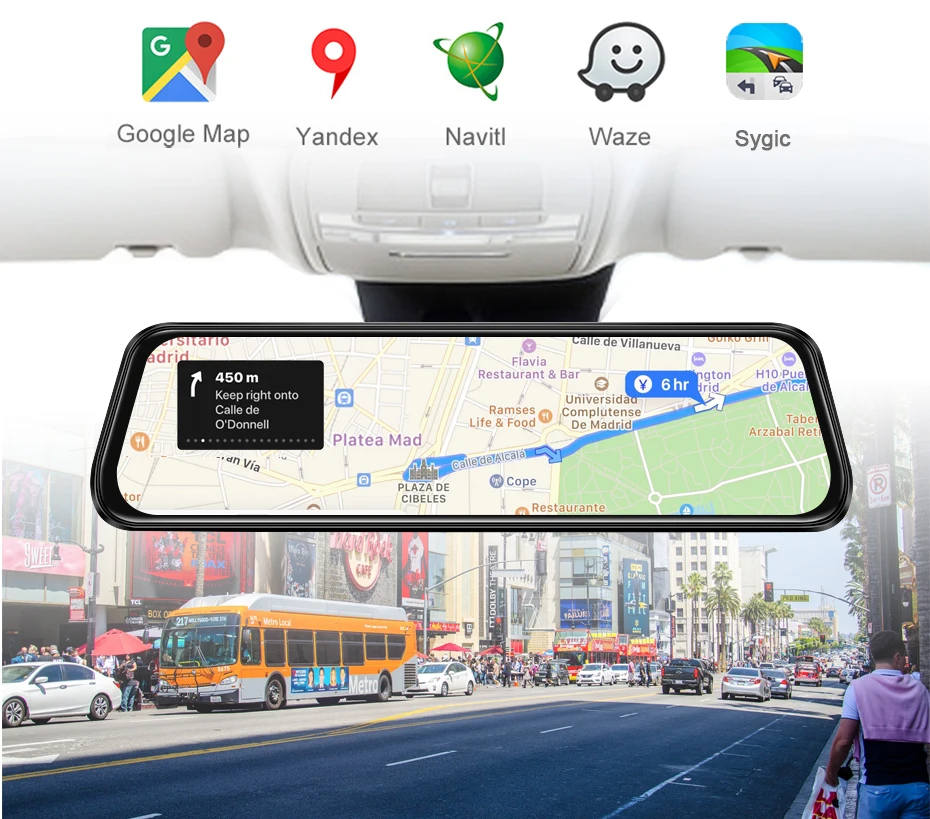 Видеорегистратор OBDPEAK авто зеркало заднего вида с 4G Android 8 1 Wi-Fi ADAS ОЗУ 2 ГБ + ПЗУ 16 GPS