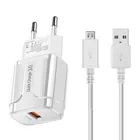 Быстрое зарядное устройство QC 3,0 3A, USB-адаптер Type-C, микро-зарядный кабель для Samsung S20 FE A5 J7 Motorola G31 G10 G9 Plus E6 Play S7 Edge