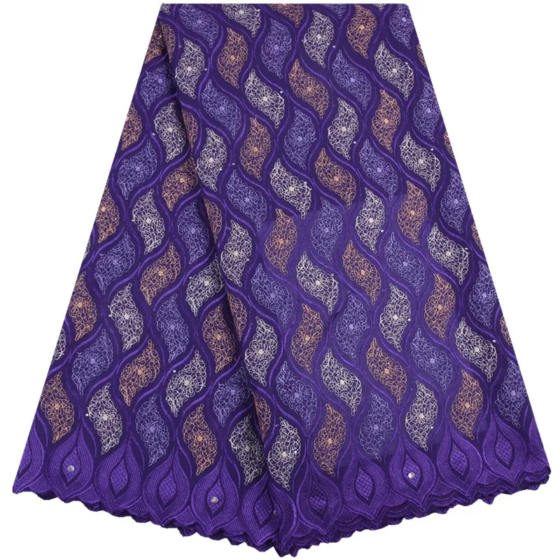 New Arrival African Swiss Cotton Voile Lace In Switzerland Stoned Royal Blue Golden Thread Nigerian Tulle Laces For Sewing F1729 | Дом и сад