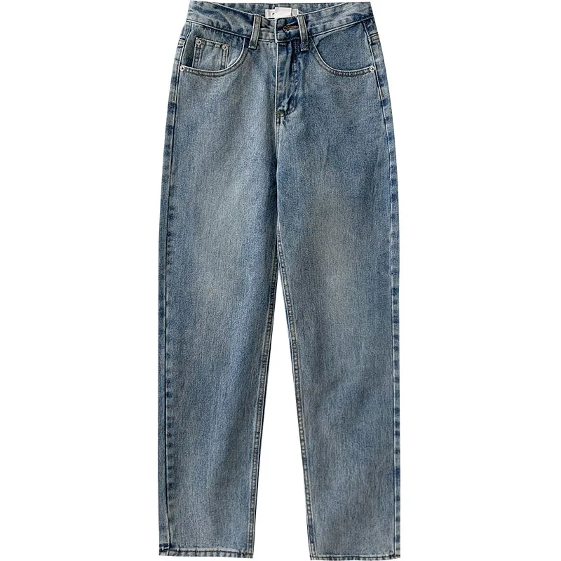 

ZHISILAO New Straight High Waist Jeans Women Plus Size Vintage Boyfriend Blue Denim Pants Jeans Chic Streetwear Summer 2021