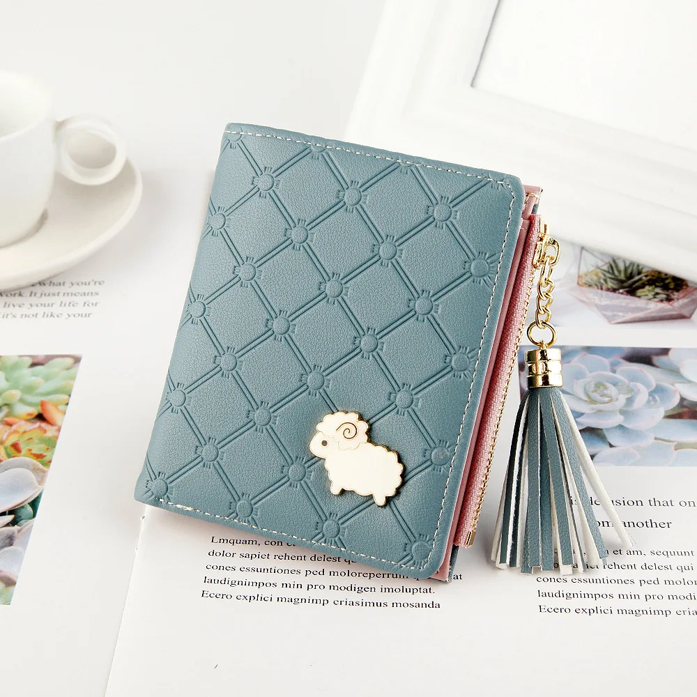 

NO.ONEPAUL The new wallet ladies short cartoon coin purse Korean version of the wallet lamb tassel small wallet tide
