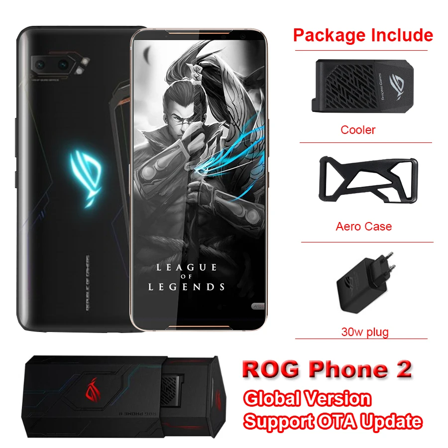 Asus ROG Phone 2 смартфон 6 59 &quot 8 Гб ОЗУ 128 ПЗУ Snapdragon 855 + II ZS660KL 6000 мАч Android 9|Смартфоны| |