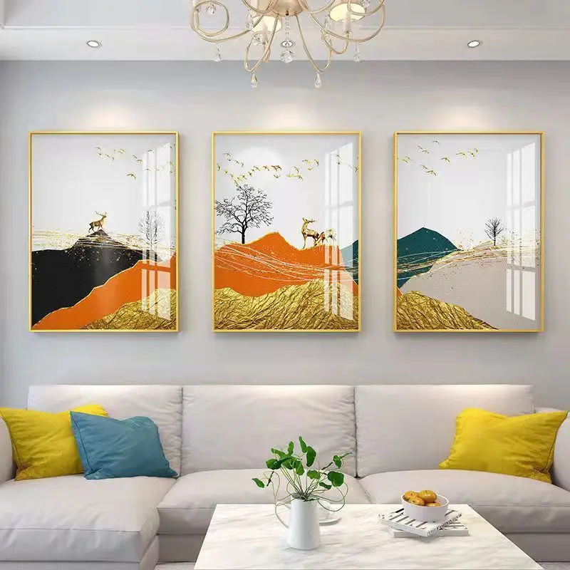 Настенная роспись с рамкой Ламина украшение для гостиной в скандинавском стиле