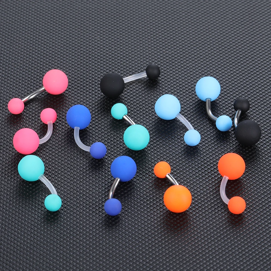 6 шт./компл. акриловые кольца для пупок серьги пирсинга пупка красочные