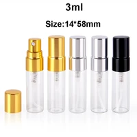 100pcslot 3ml sample spray bottle portable transparet glass perfume bottle atomizer container travel parfum women perfume