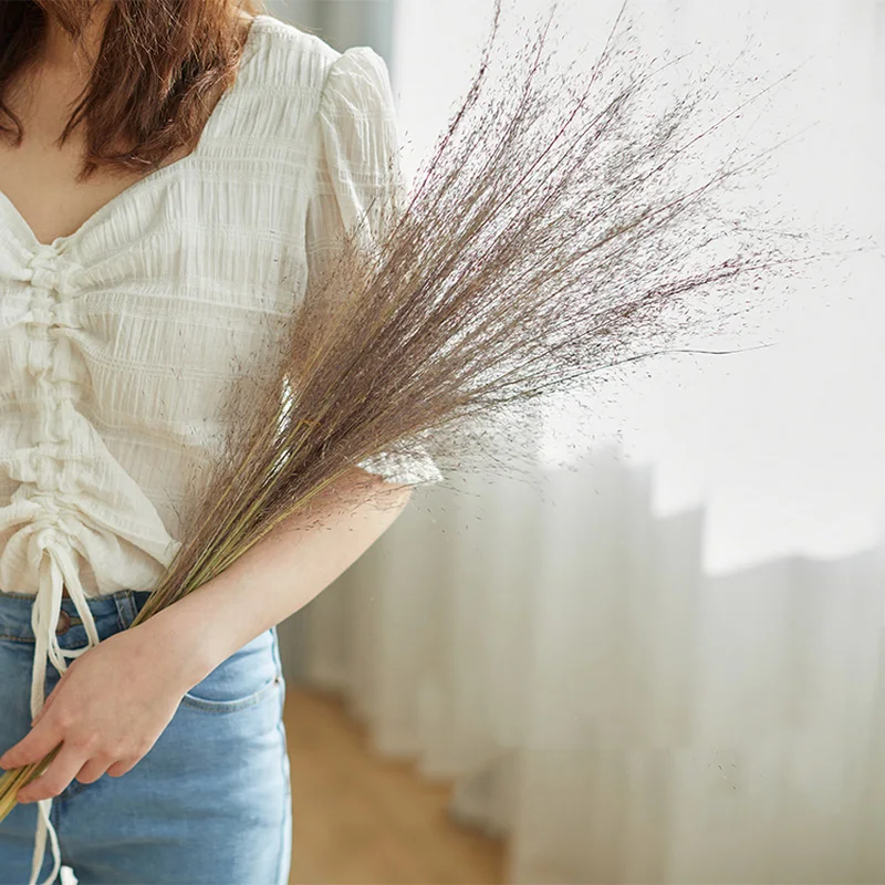 

25Pcs/Lot Pink White Pampas Grass Nordic Japanese Room Home Decor Wedding Supplies Accessories Natural Dried Flowers Decoration