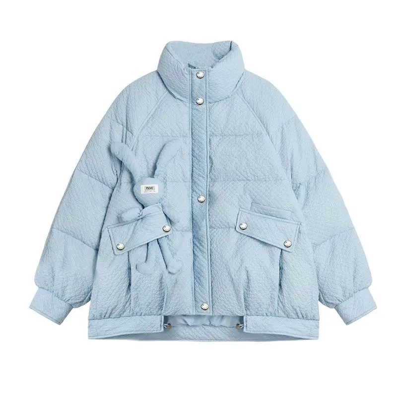 

High Quality Women's Down Jackets Plus Size Vintage Loose Fashion Sweet Female Thick Warm Cute Rabbit Cotton Jacket Coat 2021