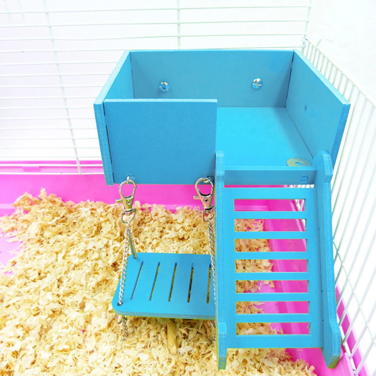 

1 Set Hamster Crawling Ladder Funny Swing Platform Toys Set Small Pets Hamster Fancy Rat Interactive Toys Supplies White Blue