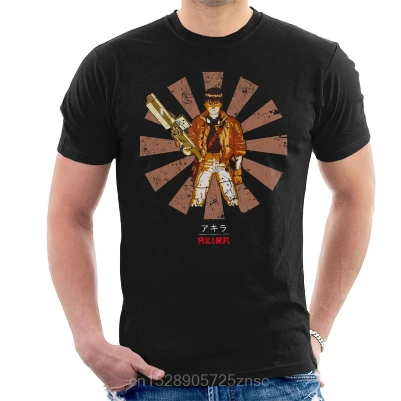 Напечатанные camiseta Akira Ретро японские мужские футболки masculina wo | Мужская одежда