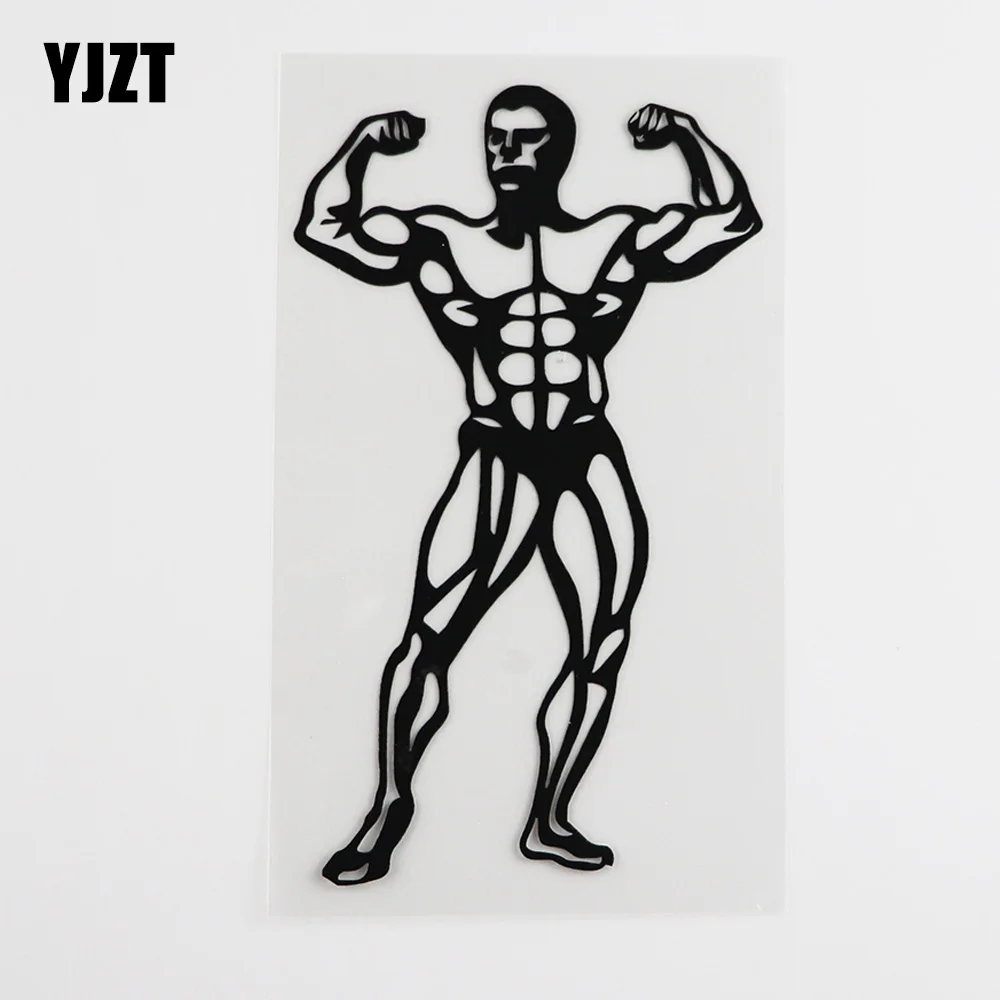 

YJZT 9, 3 см х 15,9 см спортивная наклейка для фитнес-клуба девушка человек виниловая наклейка на автомобиль черный/серебристый 8A-0307