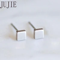 jujie fashion stainless steel earrings 2020 small square earrings korean style stud earrings for women jewelry