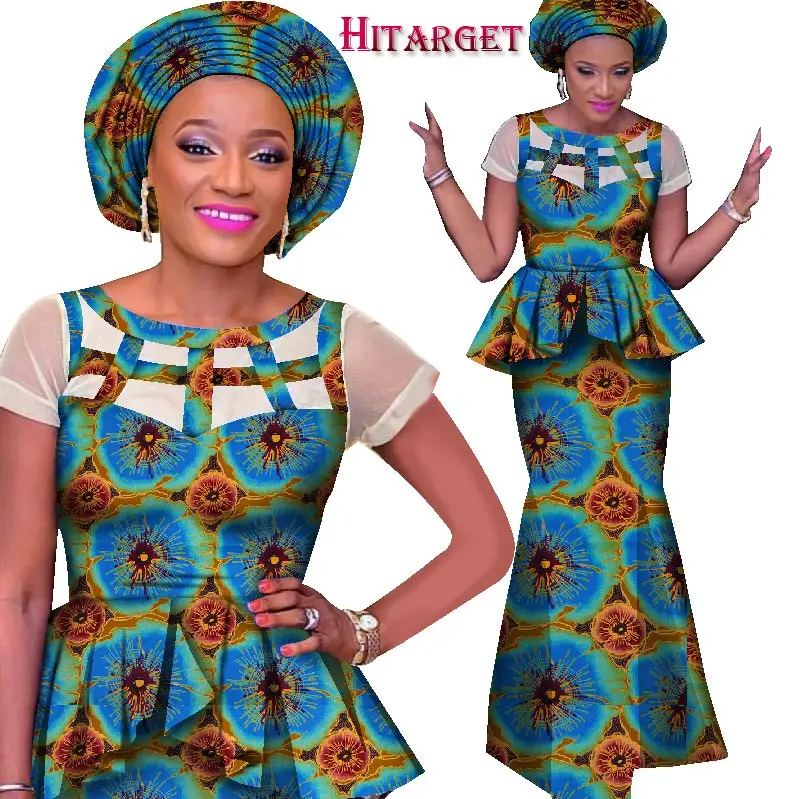 Комплект с юбкой и юбкой-годе ручной работы Африканским принтом Анкары |