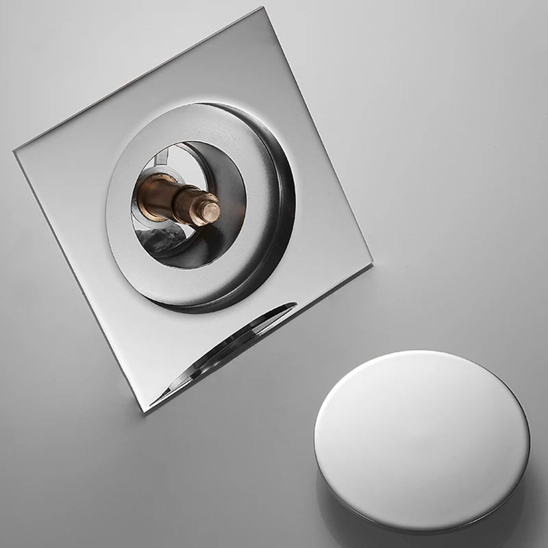 Металлическая квадратная напольная сливная пробка для ванны с защитой от запаха