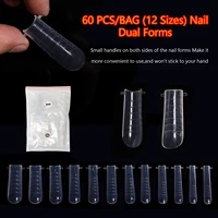 60120pcs square dual nail form french false tips poly nails extension gel system uv acrylic diy nail decoration art mold