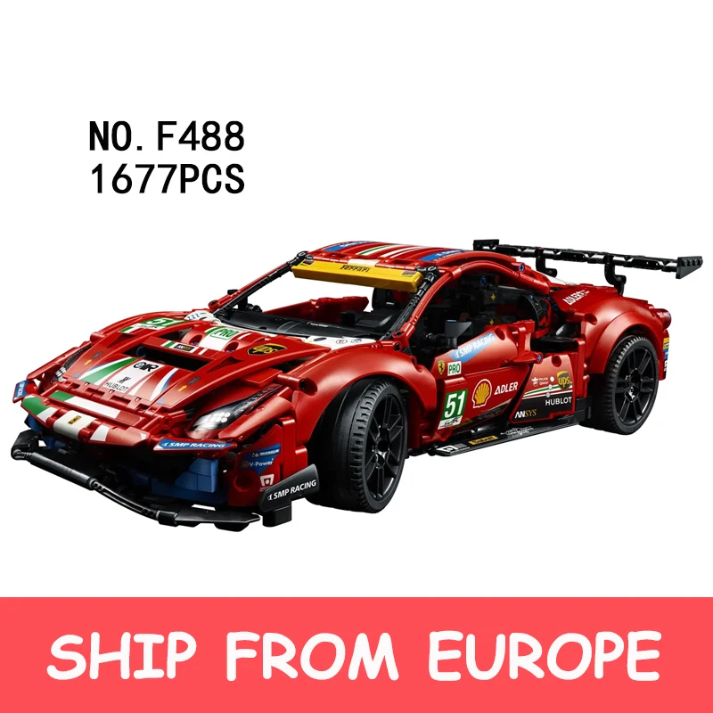 40031 игрушечные кирпичи модель высокотехнологичных гоночных автомобилей GTE 488