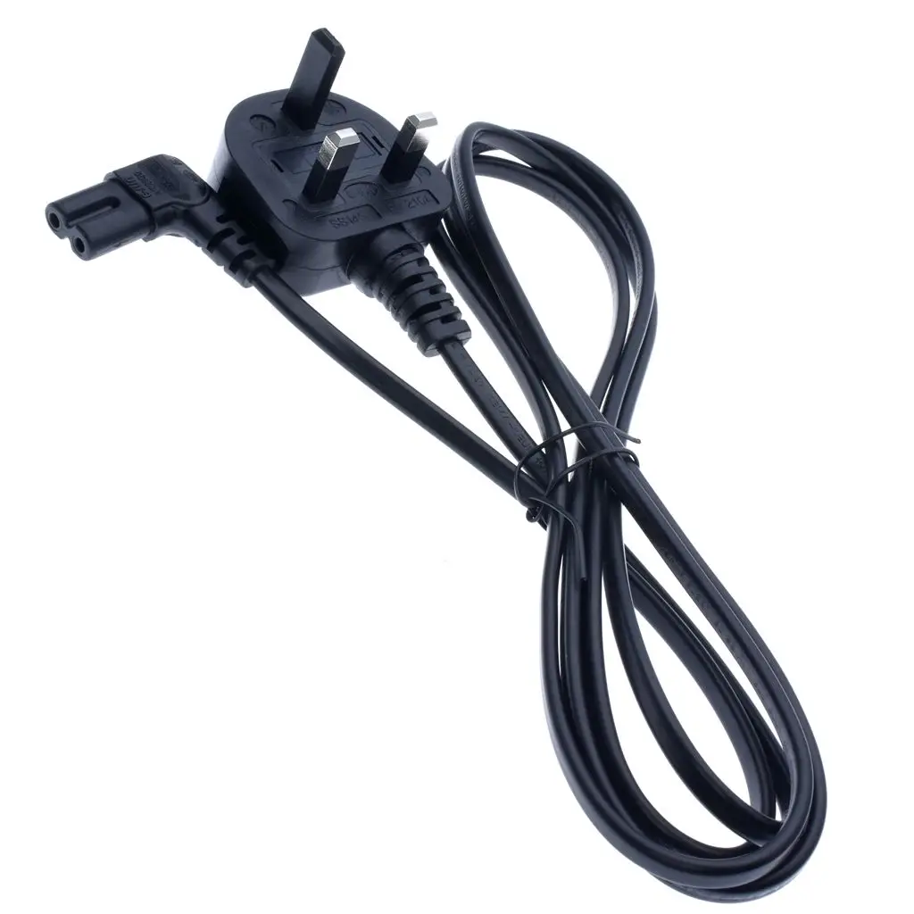 TV Power cable, UK 3 PIN Plug to Right Angled 90 Degree IEC-
