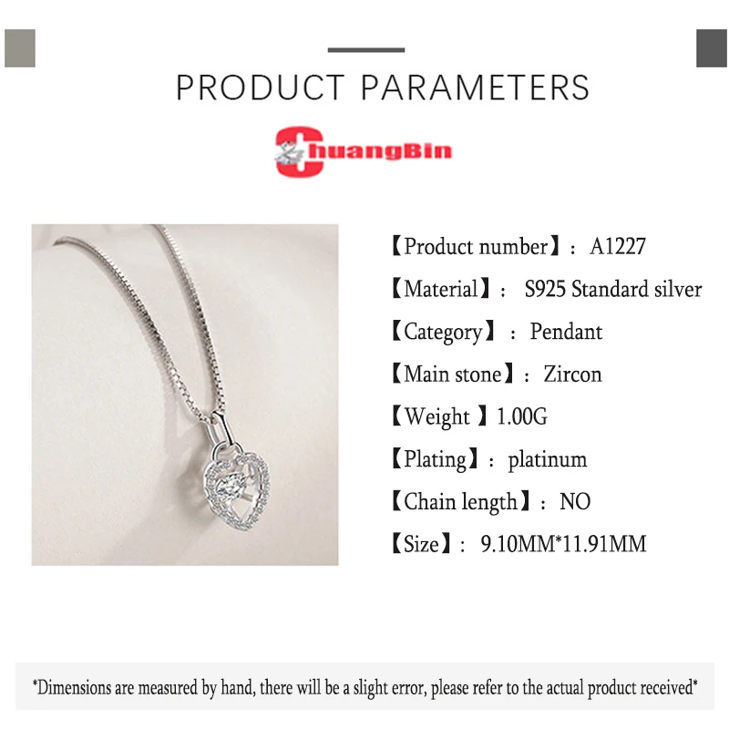 

Genuine S925 sterling silver ladies gift Move Love pendant Korean personality zircon fashion All-match creative pendant jewelry