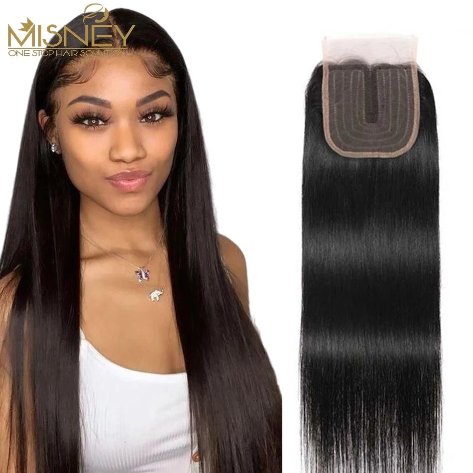 

Brazilian Straight Hair Lace Closure 4x1 T Middle Part Transparent HD Lace Human Hair Swiss Lace Closure Deep Curly Body Wave