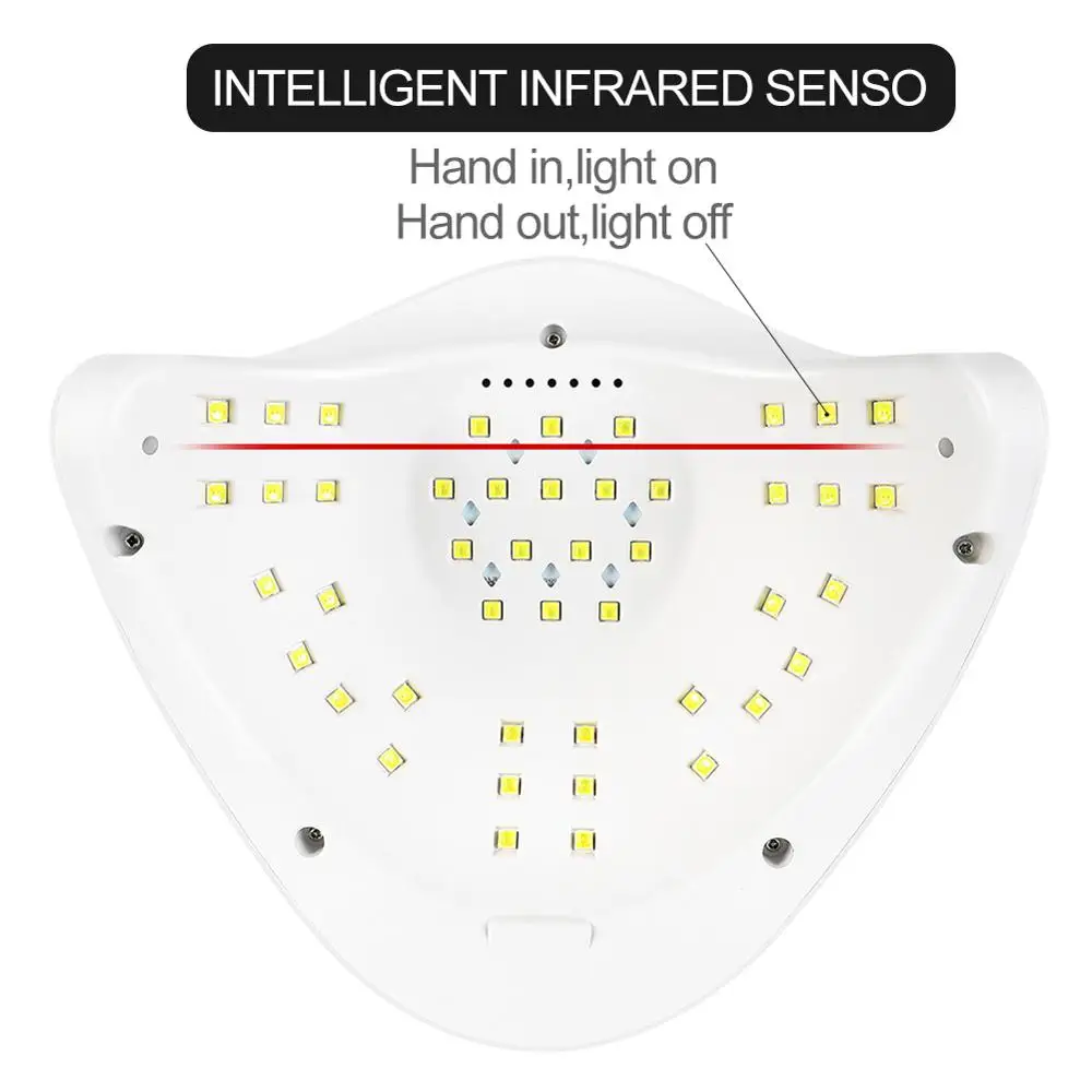 90 Вт 45LED Высокая мощность LED УФ лампа Сушилка для ногтей Все гель лак отверждения