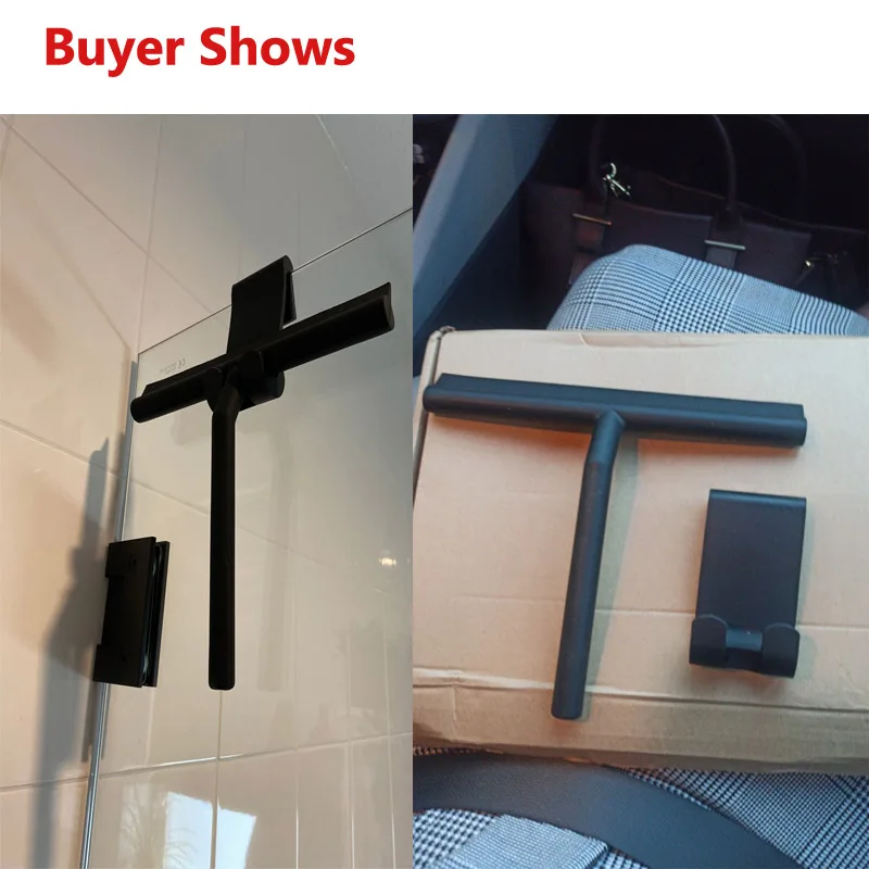 

Shower Squeegee Glass Wiper Silicone Window Squeegee Scraper Cleaner Hook Clean Crystals Mirror Wiper Scraper Glass Cleaning