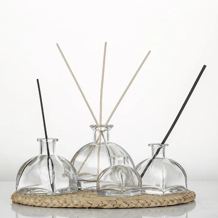5pcs 150ml Yurt Aroma Glass Bottle Rattan Fragrance Diffuser Perfume Bottle Scent Volatilization Glass Container Home Decor