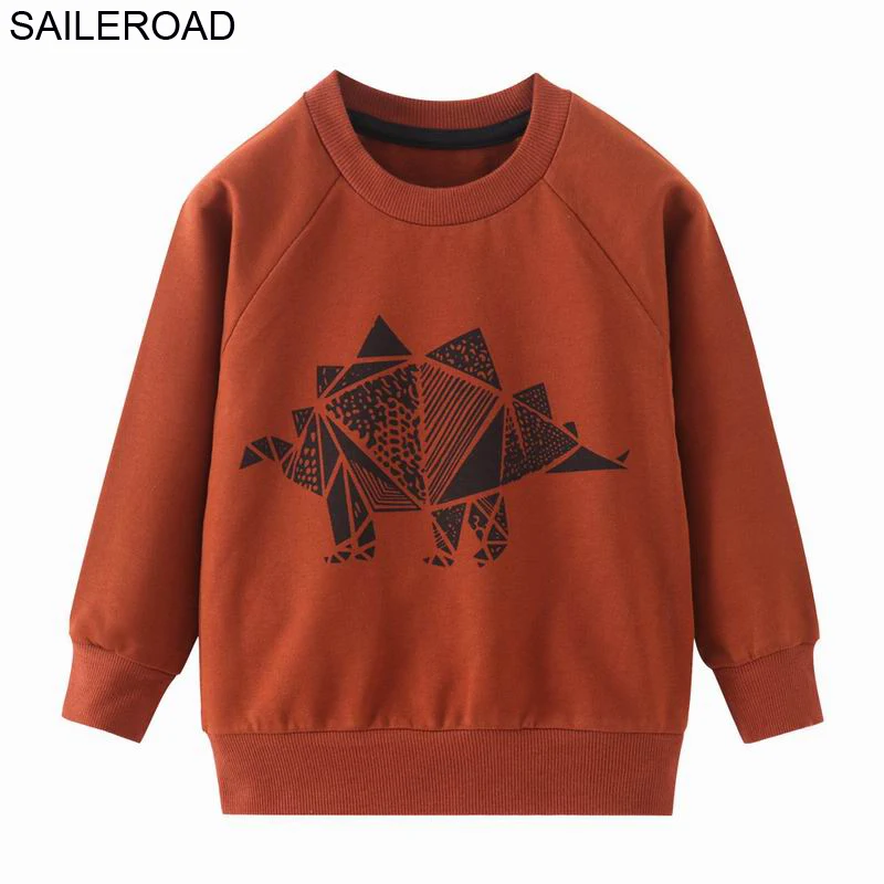 9055 same picture SAILEROAD Осенние детские кофты Dinosaur Toddler Kid Baby Girl Boy Одежда с длинным рукавом Мультфильм Печатные футболки Топы - Цвет: 9055 same picture