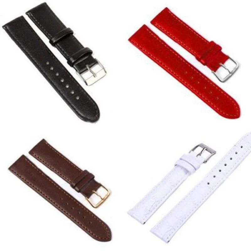 

New Candy Colors Clock Straps for Watchbracelets Plain Weave PU Leather Strap Watchband WatchBands 18MM 12MM 14MM 16MM 10MM 20MM