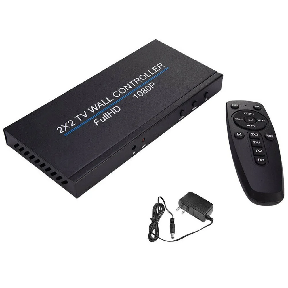 

DC 12V 4 Channel Screen Splicing TV Images Stitching Plug And Play Full HD 1080P Anti Slip Alloy Mall Video Wall Controller