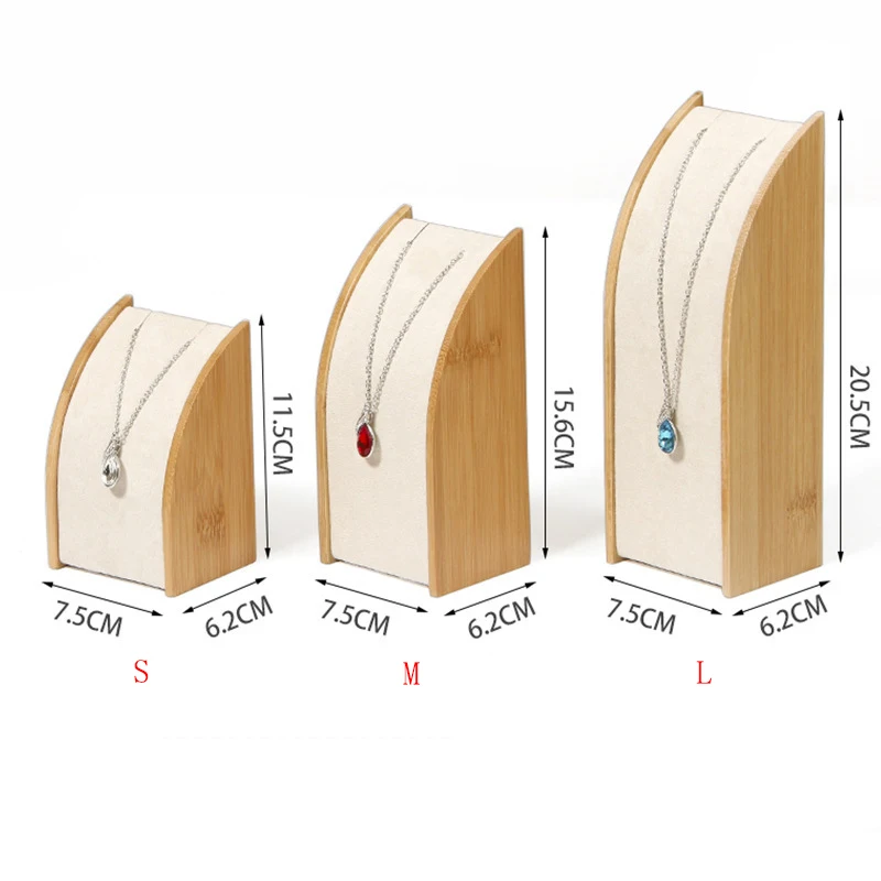 Бамбуковая Вельветовая стойка для демонстрации ювелирных изделий стеллаж