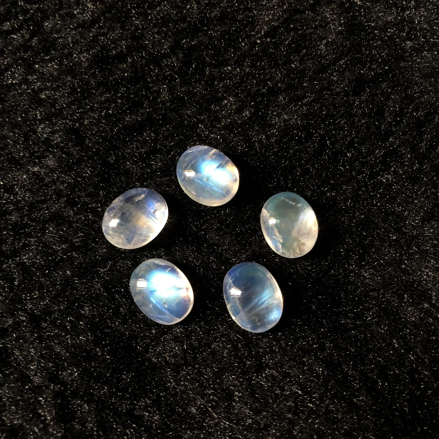

Wholesale 2pcs AA Quality Rainbow Moonstone Cabohcon Bead 8x10mm 10x14mm Oval Gem Cabochon Beads Pendant Ring Face