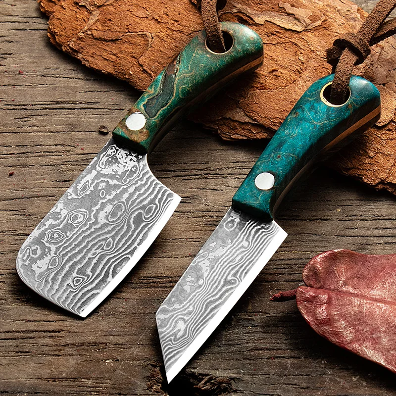 Новый Дамаск Мини карманный нож для повседневного использования зеленый с