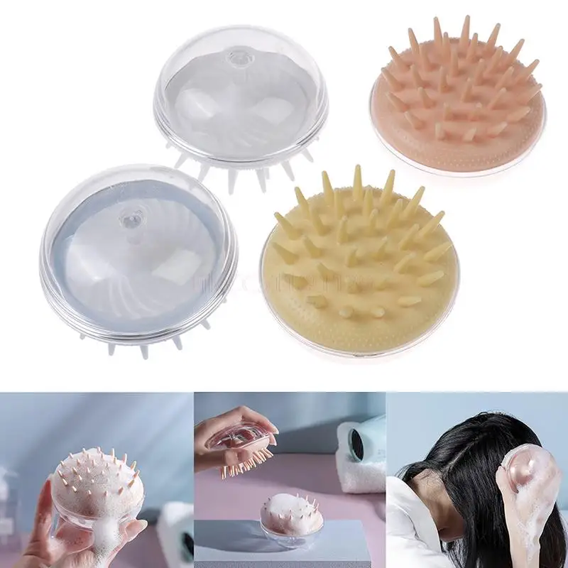 

Soft Silicone Handheld Oval Shampoo Scalp Head Hair Massage Massager Brush Comb