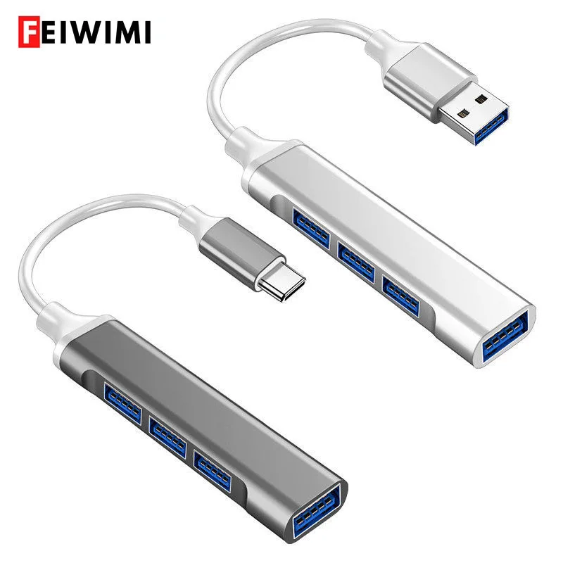USB разветвитель с 4 портами Type C 3 0 дюйма OTG для HUAWEI Xiaomi Macbook Pro 13 15 Air компьютерные