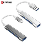 USB-Разветвитель USB Type-C 3,0, 4 порта, OTG, для HUAWEI, Xiaomi, Macbook Pro, 13, 15, Air Pro, аксессуары для компьютеров
