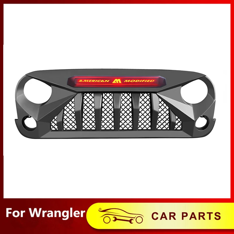 

Матовый Бампер, гоночные решетки, решетка радиатора, сетчатый чехол, подходит для Jeep Wrangler JK 2007-2017, передний гриль, аксессуары для внедорожник...