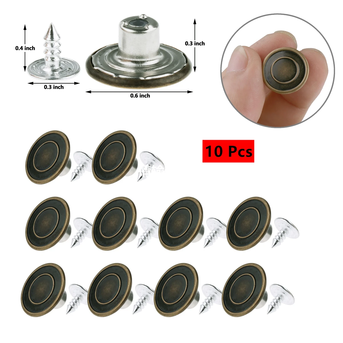 10 шт. металлические кнопки Мгновенный ремонт джнисовая пуговица комплект