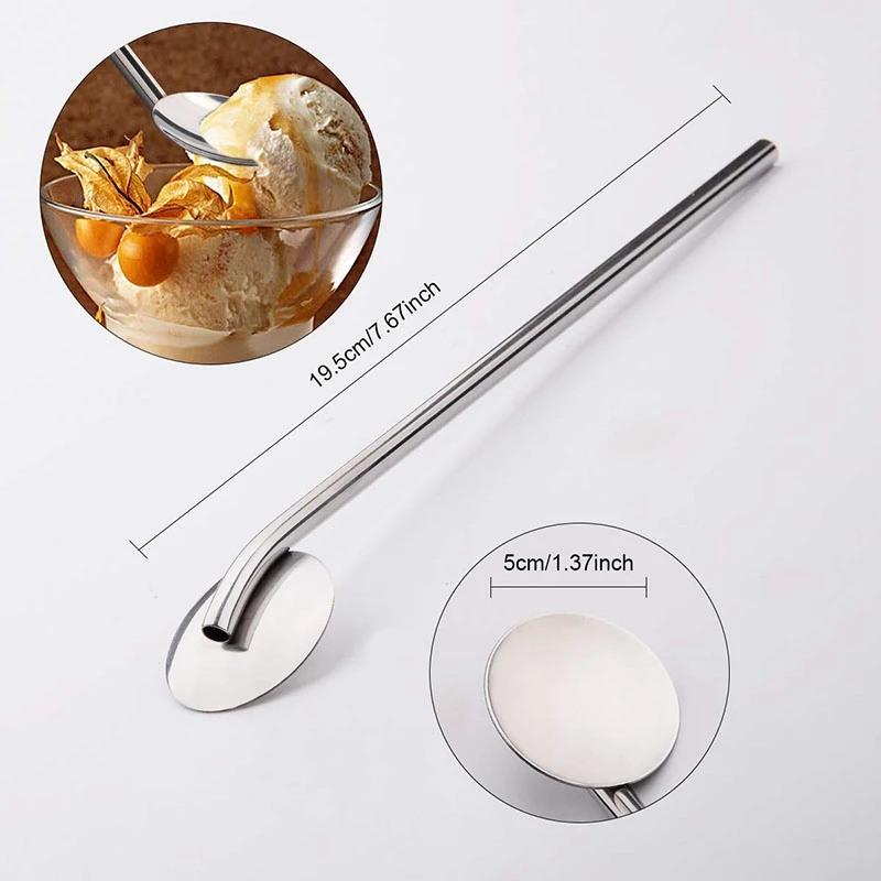 Многоразовые соломинки для питья 12 Упаковка нержавеющая сталь Соломинки 8 дюймов