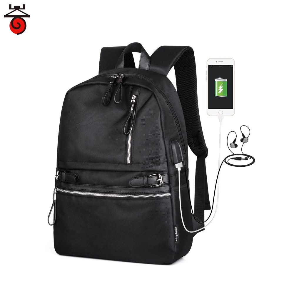 Модные рюкзаки SenkeyStyle для мужчин вместительная черная Наплечная Сумка с USB