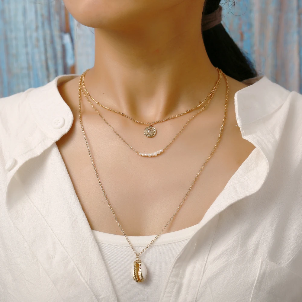 2019 новый креативный простой и позолоченный кулон из искусственного жемчуга в