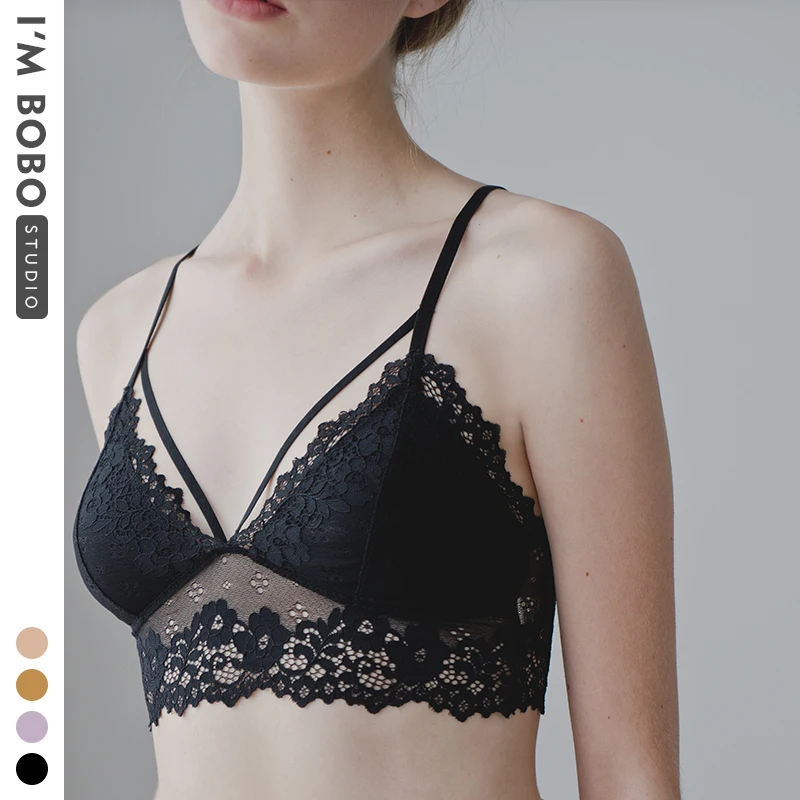 Бюстгальтер без косточек во французском стиле бесшовный кружевной женский