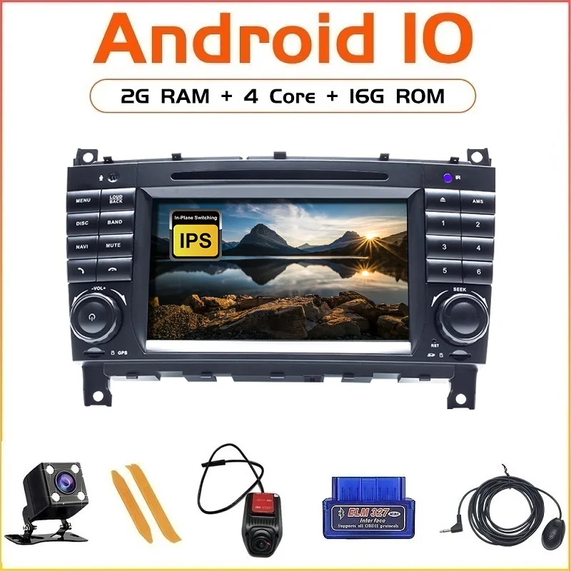 Автомагнитола ZLTOOPAI 2 Din мультимедийный проигрыватель с GPS DVD-радио Android 10 для Mercedes
