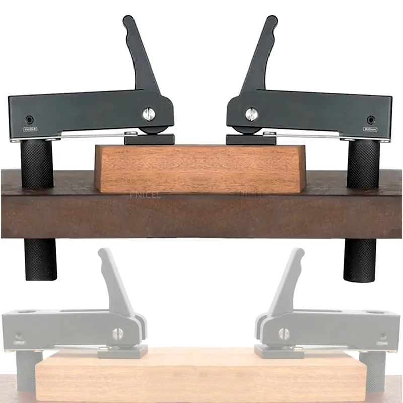 

Workbench Dog Holes Quick Acting Hold Down Clamp Desktop Clip Fast Fixed Clip for Woodworking Benches 19/20MM Hole Tool
