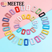 meetee 2025mm 100pcs plastic adjustment buckles ring strap connector color resin luggage accessories clasp for the bag bk015