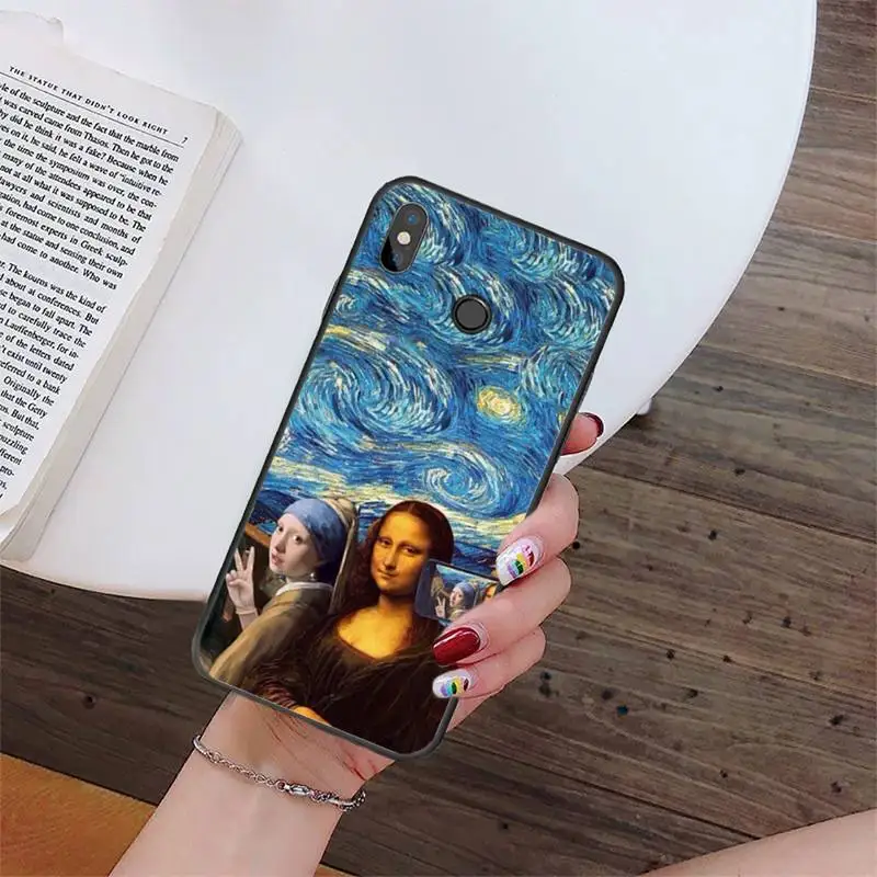 

funny Mona Lisa Phone Case For Xiaomi Redmi 4x 5 plus 6A 7 7A 8 mi8 8lite 9 note 4 5 7 8 pro