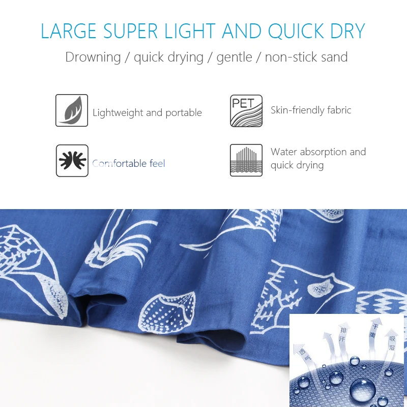 Летнее пляжное полотенце 110x130 см гобелен для бросания и пикника хлопковый набор