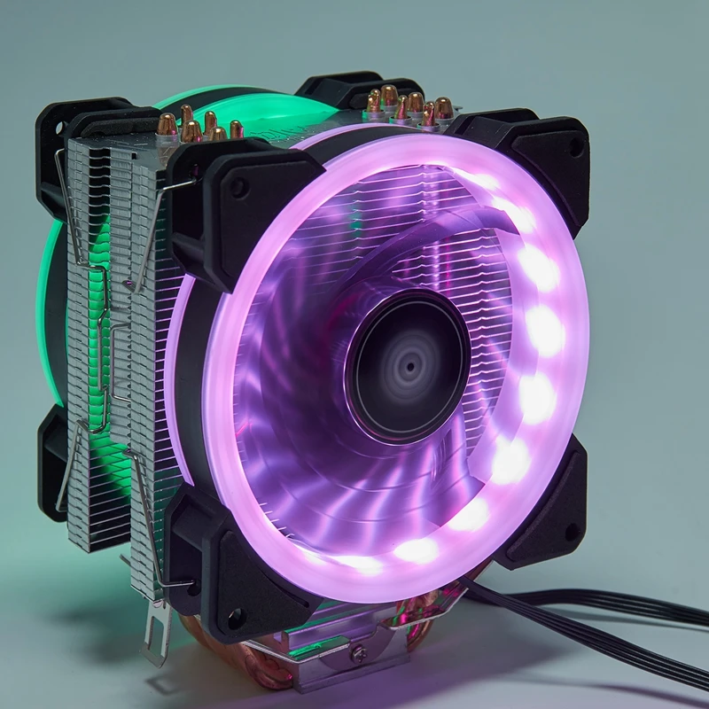 Снеговик 4PIN кулер для процессора 6 heatpipe RGB светодиодный двойной вентилятор охлаждения 12 см вентилятор LGA775 1151 115x1366 Поддержка Intel AMD