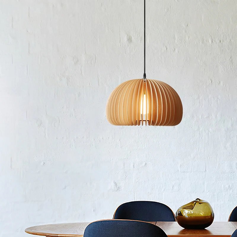 Винтажная ресторанная люстра японского стиля ретро для спальни, деревянная лампа искусства, творческое жилье, учебная среда, средневековая древняя тыква.